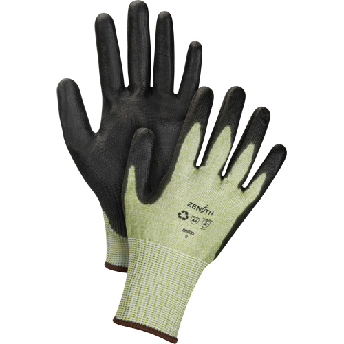 Gants &eacute;lastiques &eacute;cologiques sans coutures r&eacute;sistants &agrave; la coupe, Taille 10, Calibre 13, Rev&ecirc;tement Polyur&eacute;thane, Enveloppe en PEHP/rPET, ASTM ANSI niveau A4 St. Lawrence Industrial & Safety Supply