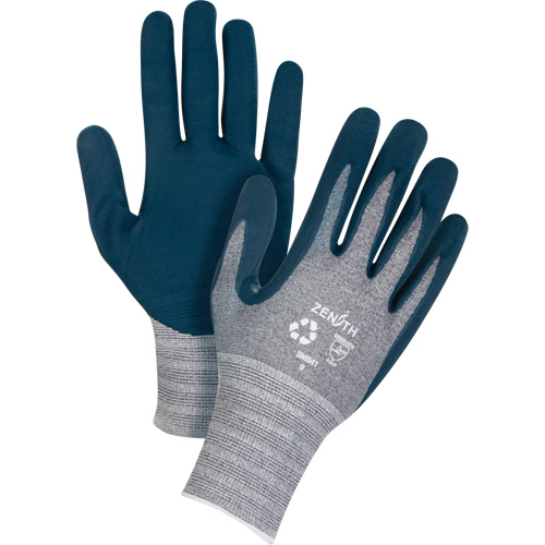 Gants &eacute;cologiques enduits et l&eacute;gers, 8, R&ecirc;vetement Mousse de nitrile, Calibre 15, Enveloppe en Polyester/rPET St. Lawrence Industrial & Safety Supply