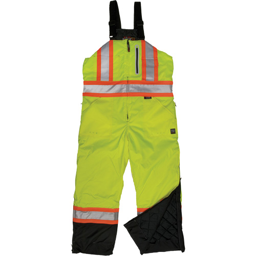 Ripstop Insulated Safety Bib Overall, Polyester, X-Small, High Visibility Lime-Yellow St. Lawrence Industrial & Safety Supply
