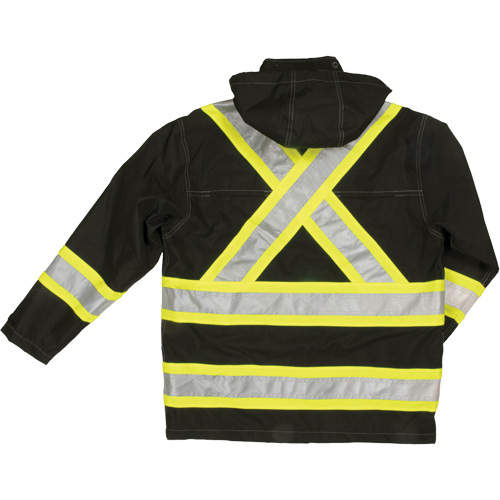 Ripstop Safety Rain Jacket, Polyester, Medium, Black St. Lawrence Industrial & Safety Supply