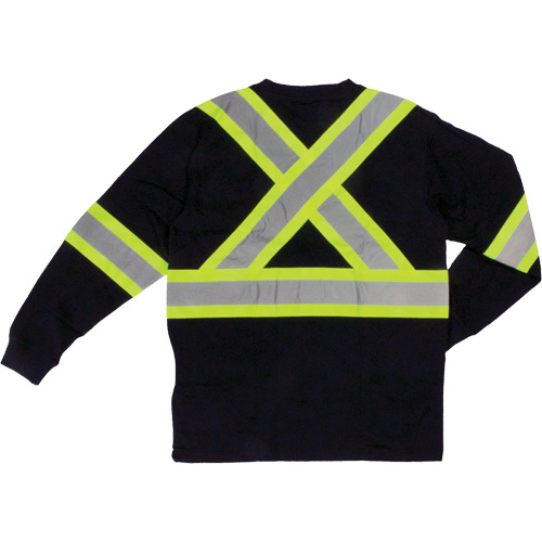 Long Sleeve Safety T-Shirt, Cotton, X-Small, Black St. Lawrence Industrial & Safety Supply