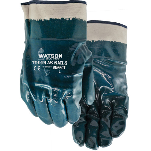 Gants r&eacute;sistants aux produits chimiques Tough-As-Nails, Taille T-Grand, Coton/Nitrile St. Lawrence Industrial & Safety Supply