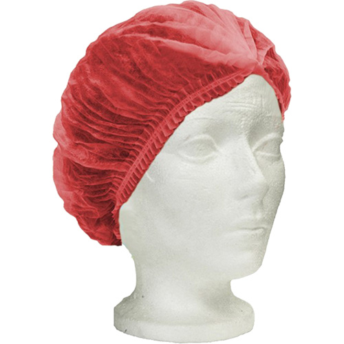 Bonnet bouffant pliss&eacute; RONCO Care, Polypropyl&egrave;ne, 24", Rouge St. Lawrence Industrial & Safety Supply