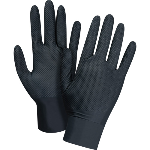 Heavyweight Tactile Grip Examination Gloves, Large, Nitrile, 8-mil, Powder-Free, Black, Class 2 St. Lawrence Industrial & Safety Supply