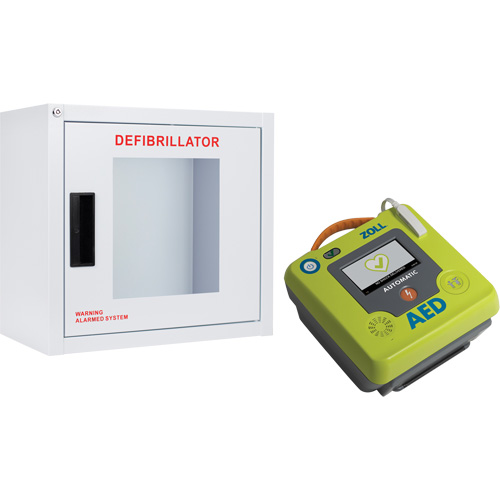 Ensemble armoire murale et d&eacute;fibrillateur AED 3, Semi-automatique, Français, Classe 4 St. Lawrence Industrial & Safety Supply