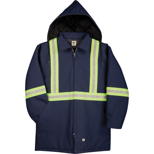 Premium Duck Parka with Reflective Material, Navy Blue, 5X-Large St. Lawrence Industrial & Safety Supply
