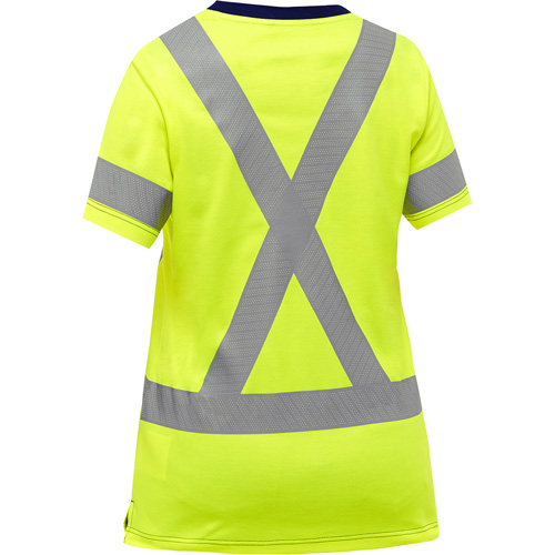 Bisley&reg; Women's X-Back Short Sleeve Shirt, Poly-Cotton, Small, High Visibility Lime-Yellow St. Lawrence Industrial & Safety Supply
