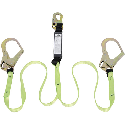 SA-54022-4 Shock Absorbing Lanyard, 4', Form Hook Center, Snap Hook Leg Ends, Polyester St. Lawrence Industrial & Safety Supply