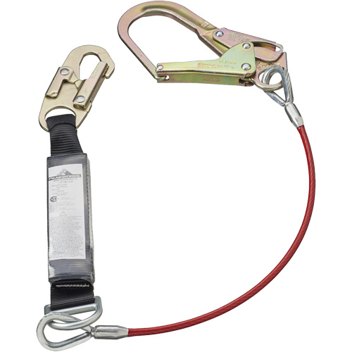 SA-5502-6 Shock Absorbing Lanyard, 6', Form Hook Center, Snap Hook Leg Ends, Galvanized Steel St. Lawrence Industrial & Safety Supply