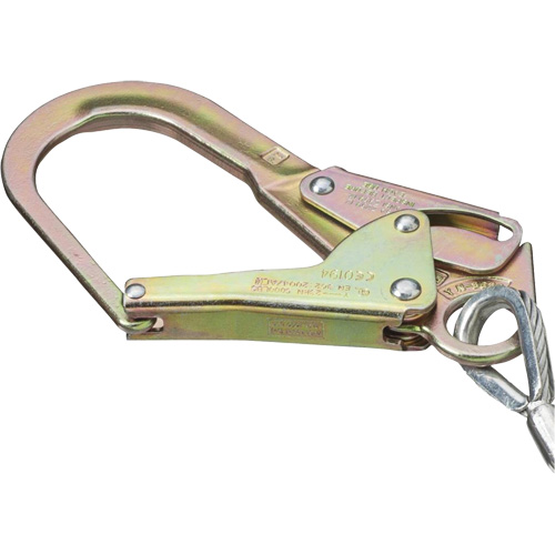 SA-5502-6 Shock Absorbing Lanyard, 6', Form Hook Center, Snap Hook Leg Ends, Galvanized Steel St. Lawrence Industrial & Safety Supply