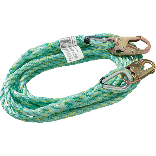 VL-1122-100 Cordage de s&eacute;curit&eacute; vertical avec crochet mousqueton d'ancrage, Copolym&egrave;re St. Lawrence Industrial & Safety Supply