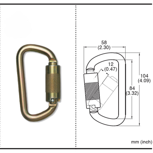 CP-03015-2 Zinc Plated Carabiner with 3/4" Gate Opening, Steel St. Lawrence Industrial & Safety Supply