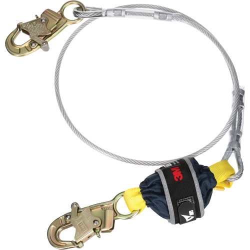 C&acirc;ble &agrave; amortisseur de choc, 6', Point d'ancrage &agrave; Crochet mousqueton, Crochet mousqueton aux jambes, Acier galvanis&eacute; St. Lawrence Industrial & Safety Supply