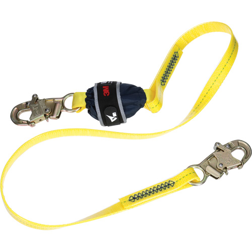 Coated Web Shock-Absorbing Lanyard, 6', Snap Hook Center, Snap Hook Leg Ends St. Lawrence Industrial & Safety Supply
