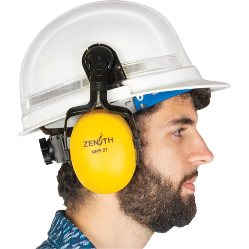 Cache-oreilles passifs, Fixation pour casque, 27 NRR dB St. Lawrence Industrial & Safety Supply