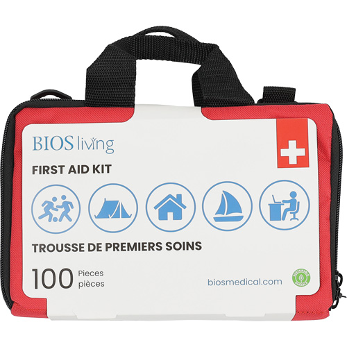 Trousse de premiers soins pour la maison et le voyage de 100 morceaux, Sac en nylon St. Lawrence Industrial & Safety Supply