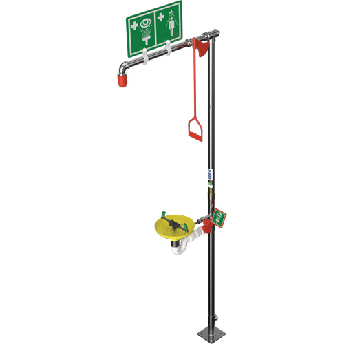 Combination Shower with Open ABS Bowl & Top Inlet, Pedestal St. Lawrence Industrial & Safety Supply