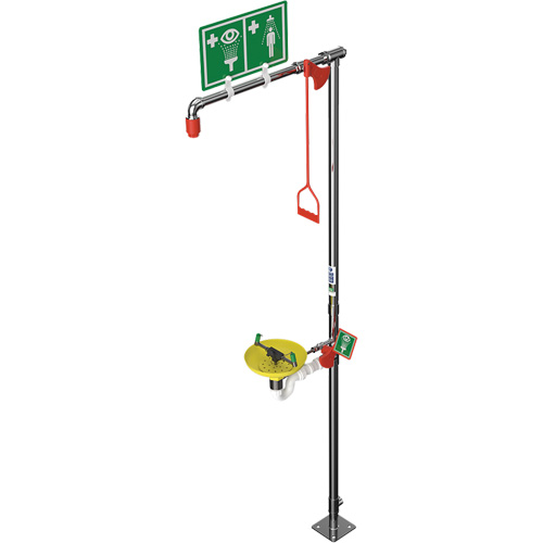 Combination Shower with Open ABS Bowl & Top Inlet, Pedestal St. Lawrence Industrial & Safety Supply