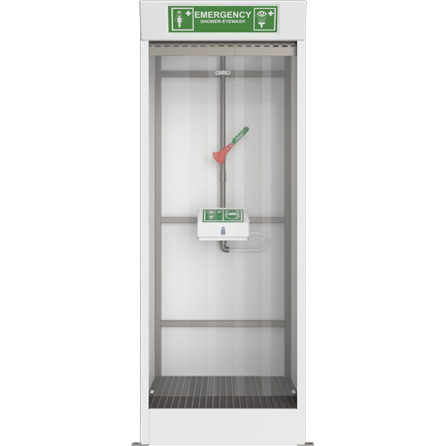 Emergency Cubicle Shower & Covered Eye & Face Wash St. Lawrence Industrial & Safety Supply