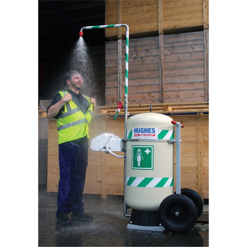 Mobile Self-Contained Emergency Safety Shower with Eye & Face Wash, 30 gal. Capacity, Meets None St. Lawrence Industrial & Safety Supply