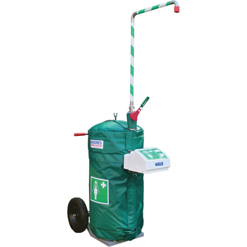 Insulated Mobile Self-Contained Emergency Safety Shower with Eye and Face Wash, 30 gal. Capacity, Meets None St. Lawrence Industrial & Safety Supply