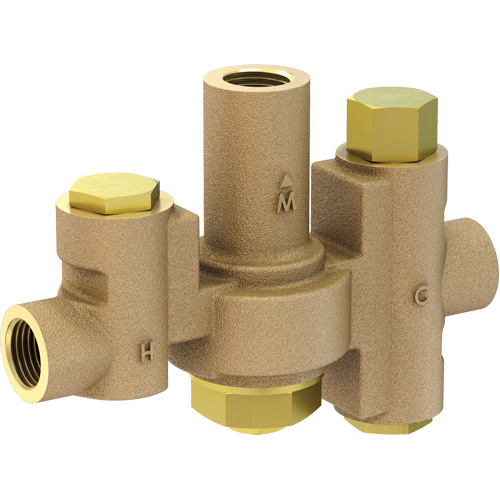 Vanne m&eacute;langeuse thermostatique de moyenne capacit&eacute; pour les douches oculaires et faciales individuelles, 2 - 35,1 gal./min St. Lawrence Industrial & Safety Supply