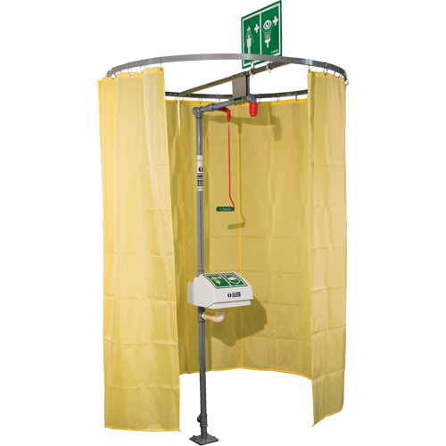 Pipe Mounted Safety Shower Modesty Curtain St. Lawrence Industrial & Safety Supply