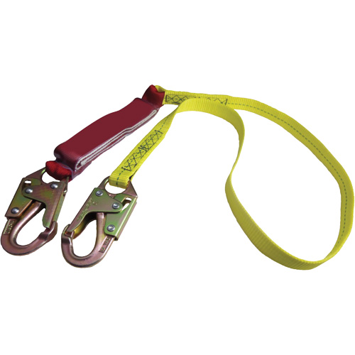 External Energy Absorber Lanyard with 3/4" Hook, 6', Snap Hook Center, Snap Hook Leg Ends, Polyester St. Lawrence Industrial & Safety Supply