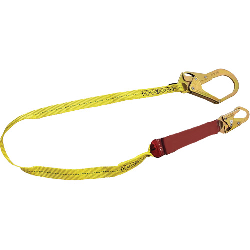 External Energy Absorber Lanyard with 2-1/4" Hook, 6', Snap Hook Center, Snap Hook Leg Ends, Polyester St. Lawrence Industrial & Safety Supply