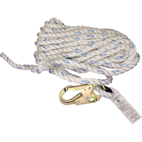 Vertical Life Line with 3/4" Snap Hook & Thimble Eye St. Lawrence Industrial & Safety Supply