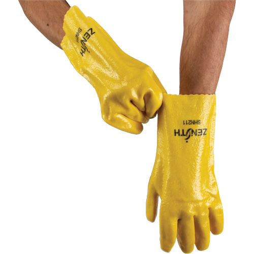 Rough-Finish Chemical-Resistant Gloves, Size 9, 12" L, PVC, Interlock Inner Lining, 47-mil St. Lawrence Industrial & Safety Supply