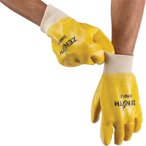 Rough-Finish Chemical-Resistant Gloves, Size 9, 10" L, PVC, Interlock Inner Lining, 47-mil St. Lawrence Industrial & Safety Supply