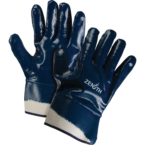 Gants &agrave; poignet de s&eacute;curit&eacute; de poids lourd, 10/T-Grand, R&ecirc;vetement Nitrile, Enveloppe en Coton St. Lawrence Industrial & Safety Supply