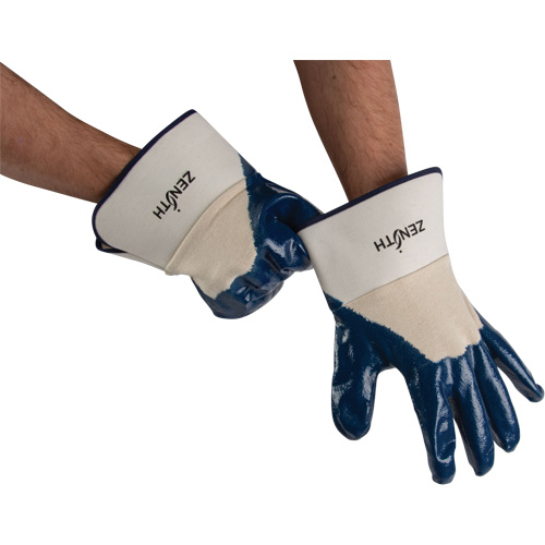 Gants &agrave; poignet de s&eacute;curit&eacute; de poids lourd, 11/2T-Grand, R&ecirc;vetement Nitrile, Enveloppe en Coton St. Lawrence Industrial & Safety Supply