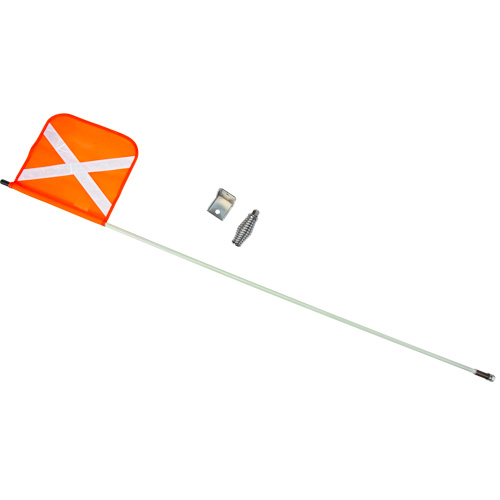Tige de s&eacute;curit&eacute; robuste, Fixation Filet&eacute;, Hauteur 5', Orange avec X r&eacute;fl&eacute;chissant St. Lawrence Industrial & Safety Supply