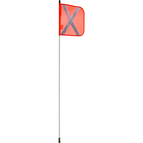 Tige de s&eacute;curit&eacute; robuste, Fixation Filet&eacute;, Hauteur 5', Orange avec X r&eacute;fl&eacute;chissant St. Lawrence Industrial & Safety Supply