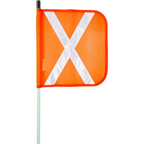 Tige de s&eacute;curit&eacute; robuste, Fixation Filet&eacute;, Hauteur 8', Orange avec X r&eacute;fl&eacute;chissant St. Lawrence Industrial & Safety Supply