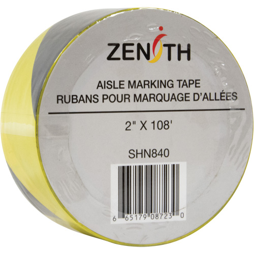 Aisle Marking Tape, 2" x 108', PVC, Black and Yellow St. Lawrence Industrial & Safety Supply