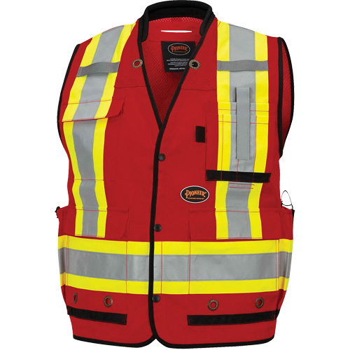 6678 High-Visibility Antimicrobial Mesh-Back Surveyor Vest, Red, Small, Polyester St. Lawrence Industrial & Safety Supply