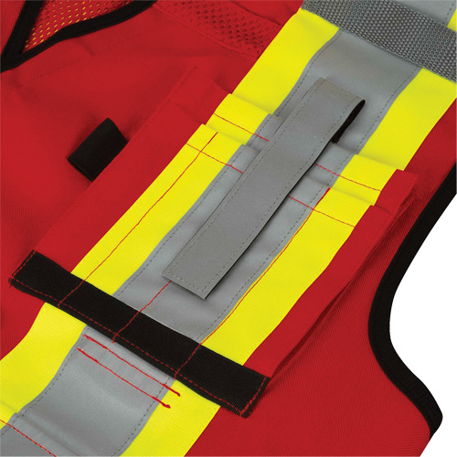 6678 High-Visibility Antimicrobial Mesh-Back Surveyor Vest, Red, Small, Polyester St. Lawrence Industrial & Safety Supply