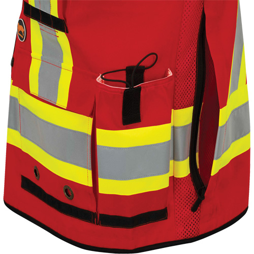 6678 High-Visibility Antimicrobial Mesh-Back Surveyor Vest, Red, Small, Polyester St. Lawrence Industrial & Safety Supply