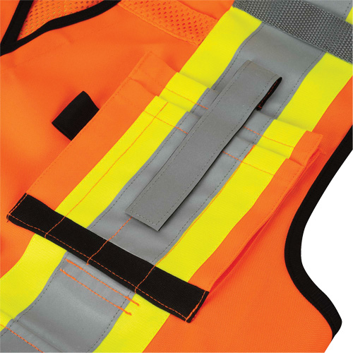 6680 Veste d'arpenteur antimicrobienne haute visibilit&eacute; avec dos en maille, Orange haute visibilit&eacute;, Petit, Polyester St. Lawrence Industrial & Safety Supply