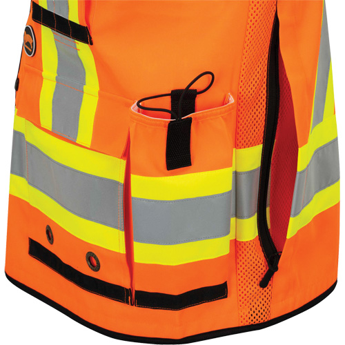 6680 Veste d'arpenteur antimicrobienne haute visibilit&eacute; avec dos en maille, Orange haute visibilit&eacute;, Petit, Polyester St. Lawrence Industrial & Safety Supply