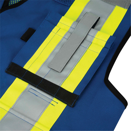 6681 High-Visibility Antimicrobial Mesh-Back Surveyor Vest, Royal Blue, Small, Polyester St. Lawrence Industrial & Safety Supply