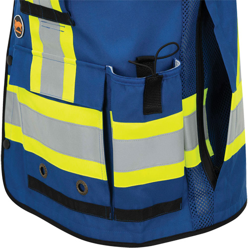 6681 High-Visibility Antimicrobial Mesh-Back Surveyor Vest, Royal Blue, Small, Polyester St. Lawrence Industrial & Safety Supply