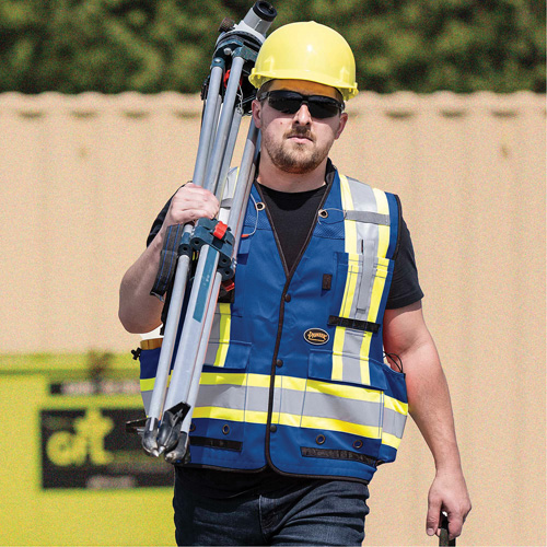 6681 High-Visibility Antimicrobial Mesh-Back Surveyor Vest, Royal Blue, Small, Polyester St. Lawrence Industrial & Safety Supply