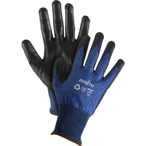 Eco-Friendly Stretch Cut-Resistant Gloves, Size 10, 18 Gauge, Polyurethane Coated, Stainless Steel/HPPE/RPET Shell, ASTM ANSI Level A5 St. Lawrence Industrial & Safety Supply