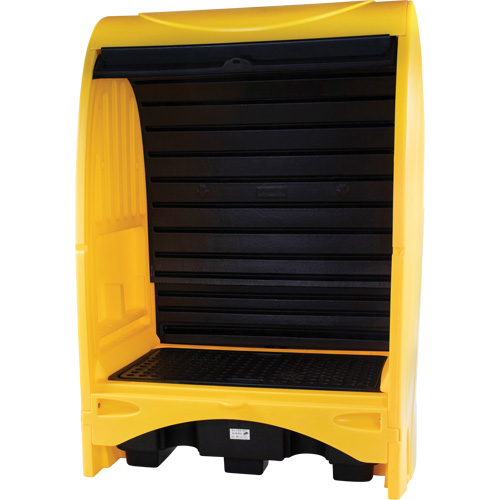 2-Drum Hard Cover Spill Pallet, 43.11" L x 61.61" W x 83.07" H, 1433 lbs. Load Capacity St. Lawrence Industrial & Safety Supply