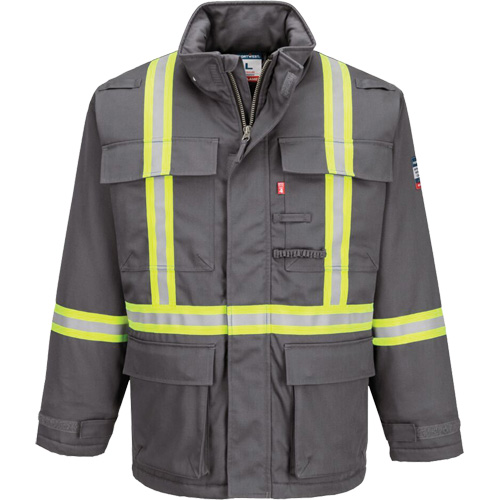 Bizflame&reg; 88/12 Insulated Winter Parka, Grey, Medium (Tall) St. Lawrence Industrial & Safety Supply