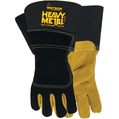 Gants de soudage d'hiver Black Velvet Heavy Metal, Taille Petit, Enveloppe en Cuir d'&eacute;lan refendu, ASTM ANSI niveau A5 St. Lawrence Industrial & Safety Supply